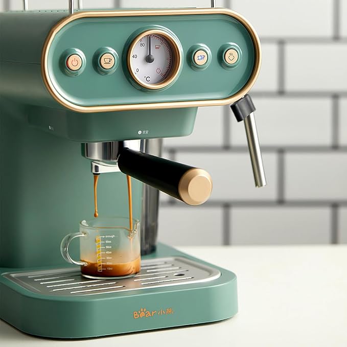 compact high-pressure espresso coffee machine with steam frother