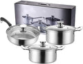 Pot Set Professional Stainless Steel Cookware Set with Toughened Glass Lids Pans and Pots Set Cooking Utensils for All Stove Types Induction Cooker Cookware Cooking Set