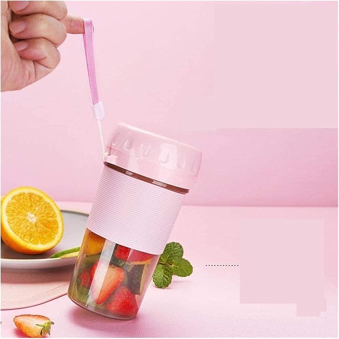 Portable Blender Smoothie Blenders Personal Size Blender USB Rechargeable Smoothies and Shakes Juicer Cup 1300mAh Battery Strong Power Pink (Color : A) (B)