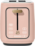 2 Slice Digital Toaster with Touch Control Panel Adjustable Toast Shade Settings Wide Bread Openings Bagel &amp Frozen Modes Removable Crumb Tray (Rose)
