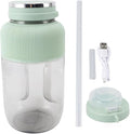 Portable Blender Multi Functional Electric Juicer Personal Blender Large Capacity Wireless Smoothie Blender with Charging Cable for Travel Sports(Green)