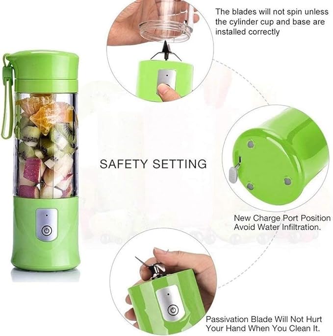 USB Electric Safe Juicer Fruit Juice Blender Travel Mix Mini Portable Charging/Juicing Mix Crushing Ice Blender 420ML