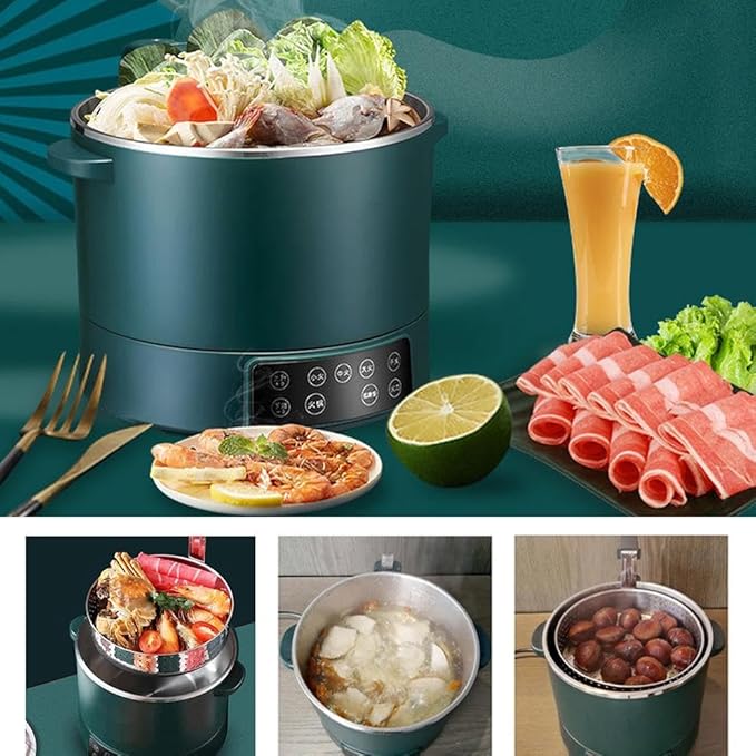 3 L Lifting Sugar Removal Rice CookerMultifunction 5 Speed Adjustable Hot Pot Non-Stick Pan&amp Rice Soup Separate ElectricWith Steamer BasketRapid Heating For Family Use (White)