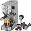 Espresso Machine - 20Bar Coffee Maker with Foaming Steam Wand: 1450W Compatible for Original Capsule &amp Ground Single-Serve Espresso Maker with 35Oz Removable Water Tank for Latte Kitchen