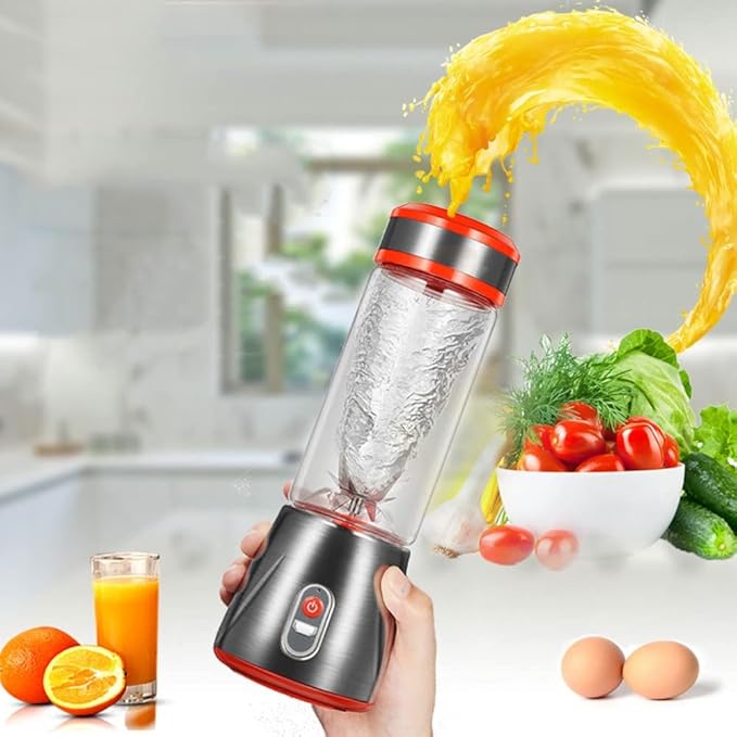 Portable Blender Blender for Shakes and Smoothies Personal Blender USB Rechargeable 380ml Mini Blender With for Traveling Outdoor Gym Office (Color : Red)