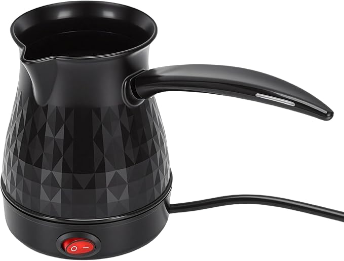 HURRISE 600ml Electric Turkish Coffee Pot Stainless Steel Manual Coffee Maker with Adjustable Steeping and Anti Dry Burn for Home Camping Travel