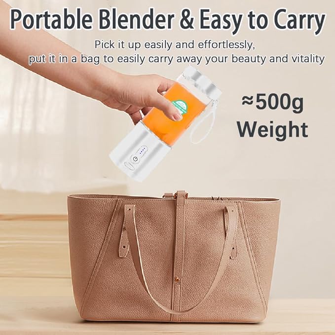 Portable Blender 20oz Cup Personal Blender for Smoothies and Shakes Rechargeable Mini Blenders with 6 Stainless Steel Blades Portable Juicer for Travel Gym Office