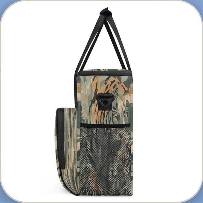 Abstract Camouflage Tiger Coffee Maker Carrying Bag for Keurig K-Mini or K-Mini Plus Storage Portable Coffee Maker Travel Bag
