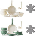 Redchef 32pcs Ceramic Pots and Pans Set Non Stick Nonstick Kitchen Cookware Set with Detachable Handle Non Toxic PFAS PFOA &amp PTFE Free RV Ceramic Cookware Set for Camping Dishwasher/Oven Saf
