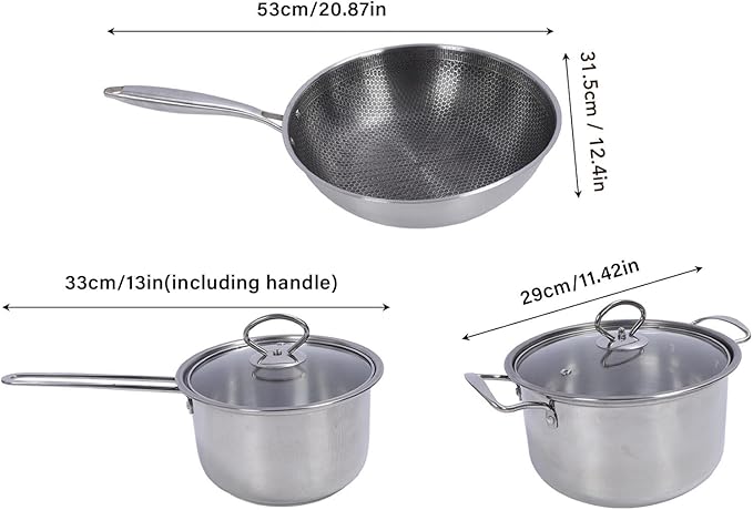 7-Piece Non-Stick Cookware Set with Milk Pot Frying Pan and Saucepan Induction &amp Dishwasher Safe for Family and Guests