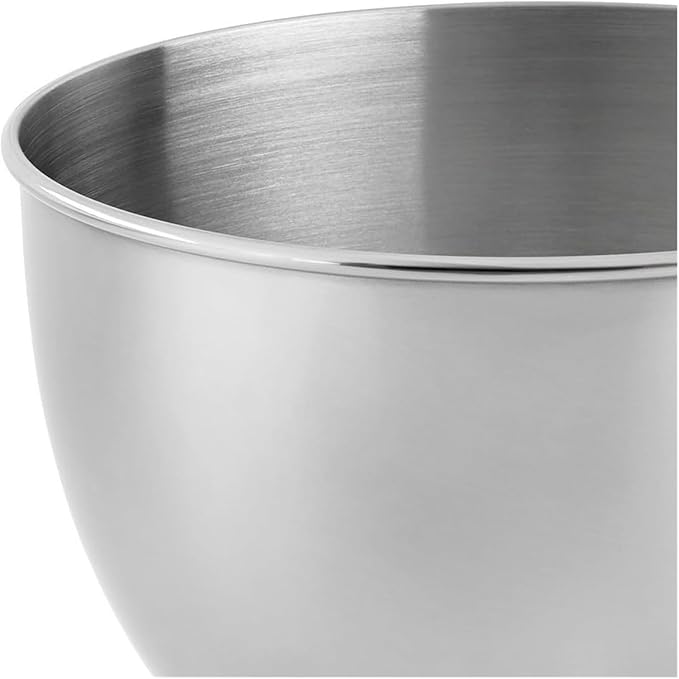 Compatible for KitchenAid Home 304 Stainless Steel Chef Machine Accessories Mixing Bucket Basin 5QT Thickened Mixing Bowl Kitchen Auxiliary Mixer Accessories Equipped with A Flat Handle(B6)