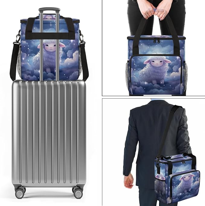 Dream Sheep Coffee Maker Carrying Bag Purple Cloud Travel Storage Bag Compatible with K-Mini or K-Mini Plus Single Serve Coffee Brewer Carrying Case with Multiple Pockets &amp Shoulder Strap