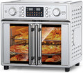 PlumChef 26QT Double-Door Air Fryer Convection Toaster Oven 1700W Large Capacity 14 Preset Menus 7-in-1 Multi-Function Stainless Steel