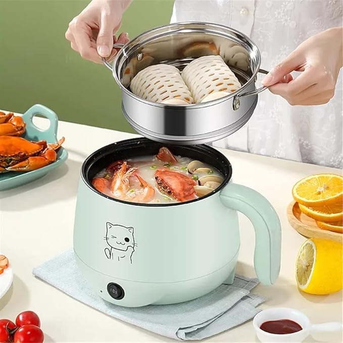 220V Multifunction Non-Stick Pan Samll 1-2 People Hot Pot Multi Electric Rice Cooker Home Dormitory Electric Cooking Machine (B 2L) (B 2L)