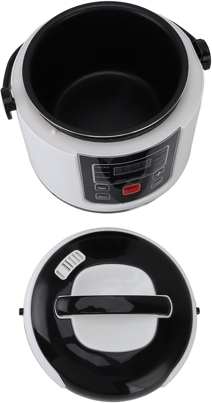 2L Car Rice Cooker Portable Non Stick Multifunctional Mini Rice Cooker with Steam Basket Food Grade Material 24 Hour Reservation excellent for Travel