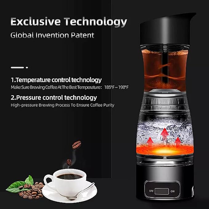 150ml Large Capacity Coffee MugFood Grade Stainless Steel Easy to Operate Car Coffee Machine with 12V 24V Cigarette LighterTravel Coffee Mug
