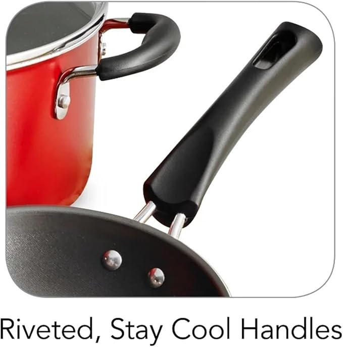 9-Piece Non-stick Cookware Set Red