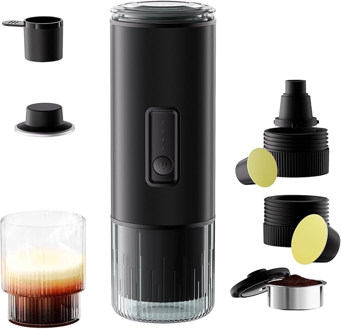 Transportable Combined Coffee Machine with 7500mAh Battery 20 Club Pressure Fast Heating for Travel Backpacking Office Use Mobile Medication Coffee Machine