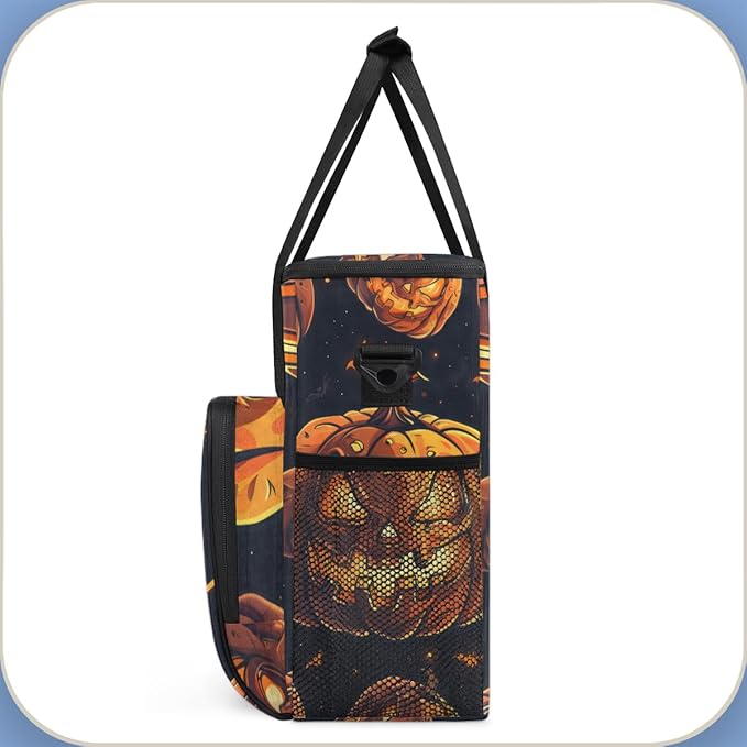Abstract Pumpkin Coffee Maker Carrying Bag Fantastic Pumpkin Travel Storage Bag Compatible with K-Mini or K-Mini Plus Single Serve Coffee Brewer Carrying Case with Multiple Pockets &amp Shoulder St