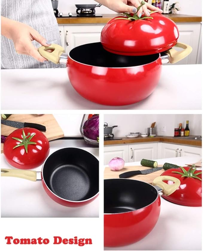 Cookware set Fruit Frying pan milk pot Cooking Pot enamel Soup pot Saucepan Induction Cooker Aluminum kitchen hotpot Casserole(D)