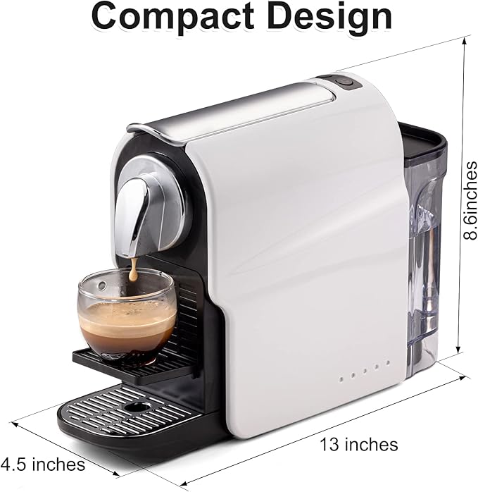 Espresso Pod Machine for Home Capsule Coffee Maker for NS Original Pods 20 Bar High Pressure Pump 22oz Removable Water Tank Adjustable Cup Tray 1350W