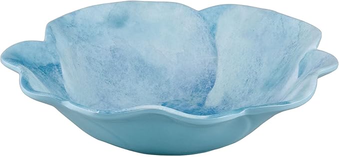 UPware 12 Piece Campanula Melamine Dinnerware Sets Outdoor Dishes Set Plates and Bowls Sets Service for 4 Sky Blue
