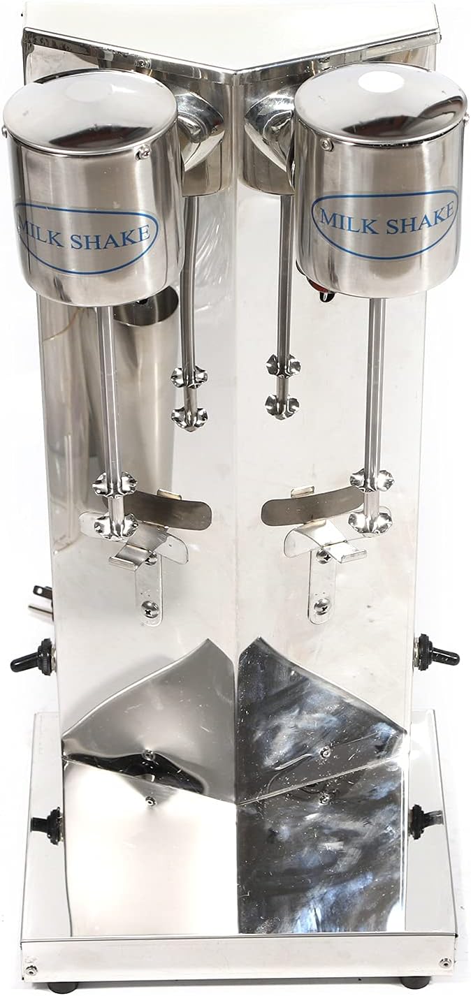 Double Head 110V 360W Commercial Milkshake Maker 2 Speed Smart Sensor Ice Cream Milk Shake Maker Machine with Micro Switch Stainless Steel