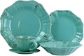 Fleur De LYS 20-Piece Dinnerware Set in Turquoise