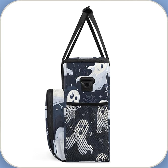 Gothic Spooky Ghosts Coffee Maker Carrying Bag Portable Travel Storage Tote Bag Compatible with K-Mini or K-Mini Plus Single Serve Coffee Brewer Carrying Case with Multiple Pockets &amp Shoulder St