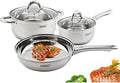 Cookware Set Stainless Steel Pots Composite Bottom Saucepan Saute Steak Pan Non Stick Fry Pan with Lids Kitchenware Set 3PCS