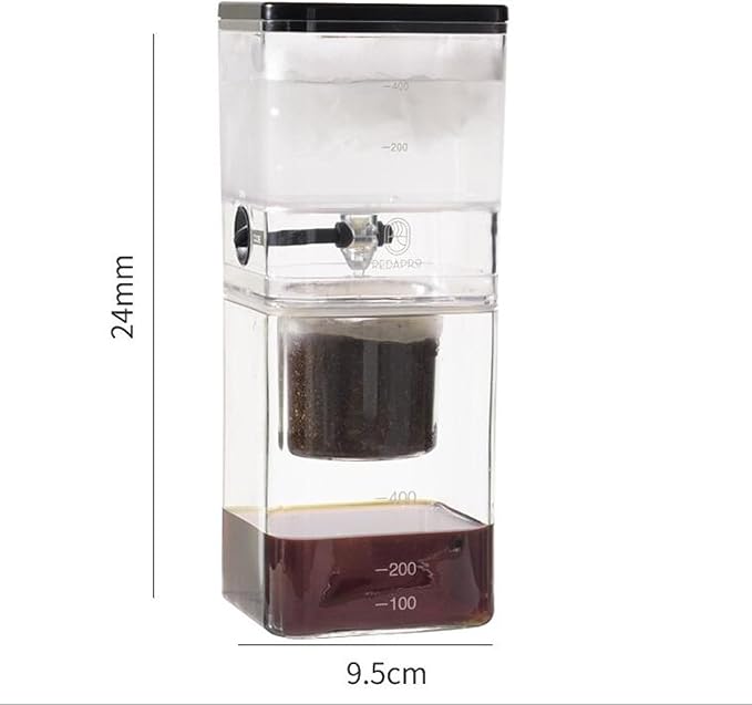 Ice Drip Coffee MakerCold Brew Maker Iced Coffee PitcherSturdyCoffee Pot Cold DripIced Coffee Brewer for CampingHomeBar White(White)