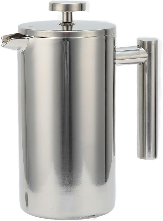 1000ML French Press Coffee Maker Stainless Steel Coffee Pot with Cool Touch Handle Large Capacity Hand Brewed Coffee Tea Maker for Home and French