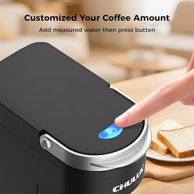 CHULUX Slim Single Serve Coffee Maker for K Pods One Cup Coffee Maker Fits 7.3 Travel Mugs Coffee Machine with 6 to 12oz Brew Sizes