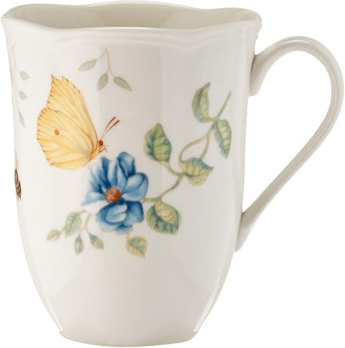 Lenox Dinnerware Set Butterfly Meadow 18-Piece Set Service For 6 White Porcelain Butterfly And Flower Designs Plates And Bowls Sets Dishwasher Safe Home &amp Kitchen (18 Pieces Assorted)