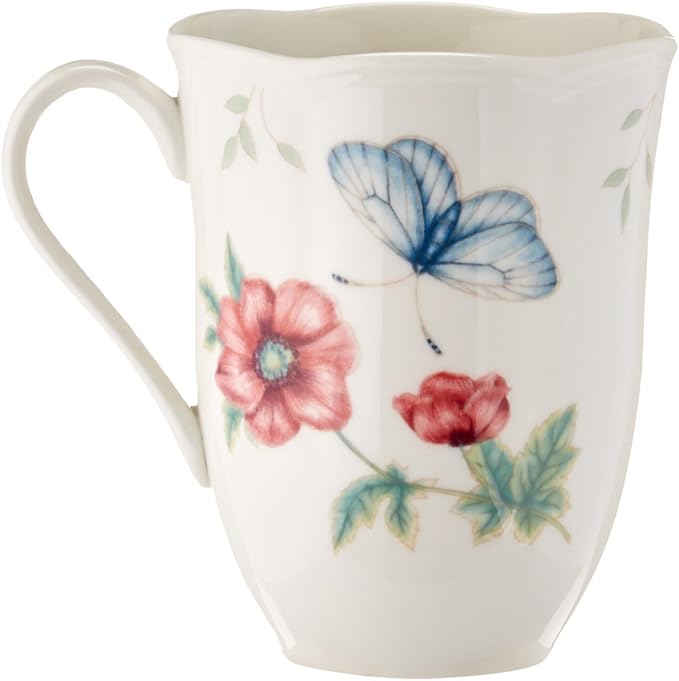 Lenox Dinnerware Set Butterfly Meadow 18-Piece Set Service For 6 White Porcelain Butterfly And Flower Designs Plates And Bowls Sets Dishwasher Safe Home &amp Kitchen (18 Pieces Assorted)