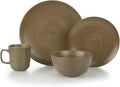 Everything Kitchens Deep Matte 16-Piece Dinnerware Set | Mocha