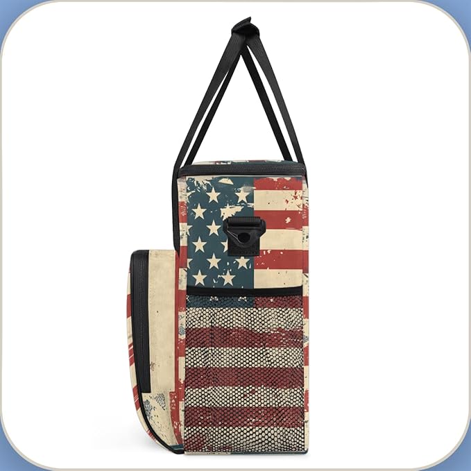 4th of JulyThirteen stripes Coffee Maker Carrying Bag Travel Storage Bag Compatible with K-Mini or K-Mini Plus Single Serve Coffee Brewer Carrying Case with Multiple Pockets &amp Shoulder Strap