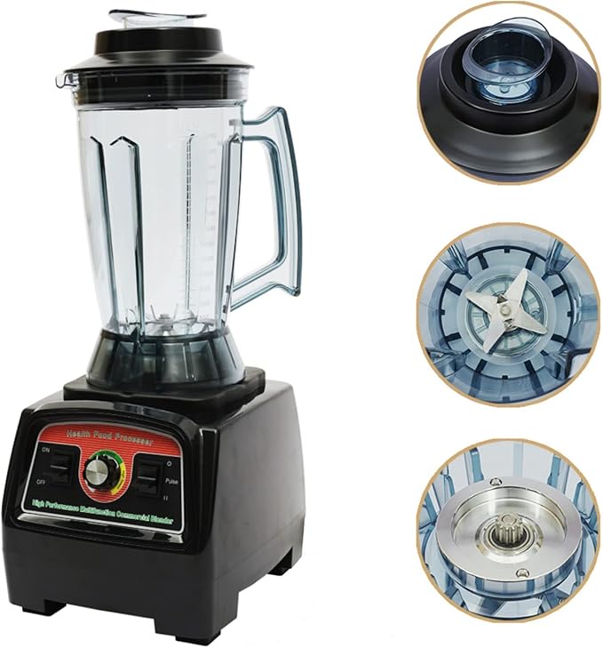 3.3HP 3.9L Professional Power Heavy Duty Commercial Mixer Juicer 2800W Stainless Steel Smoothie Juicer Mixer Blending Machine US Plug Self-Cleaning