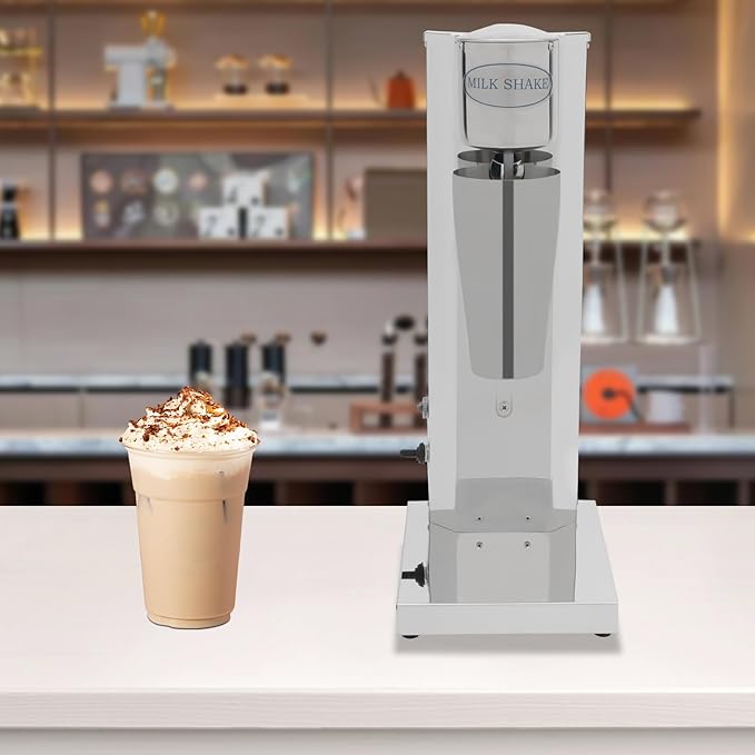 PERFERATE Electric Milkshake Maker Machine 110V Commercial Milkshake Machine 2 Speeds Stainless Steel Smoothie Blender 22-Oz/Cup Drink Mixer Frappe Machines for cafe Milk Tea Shop