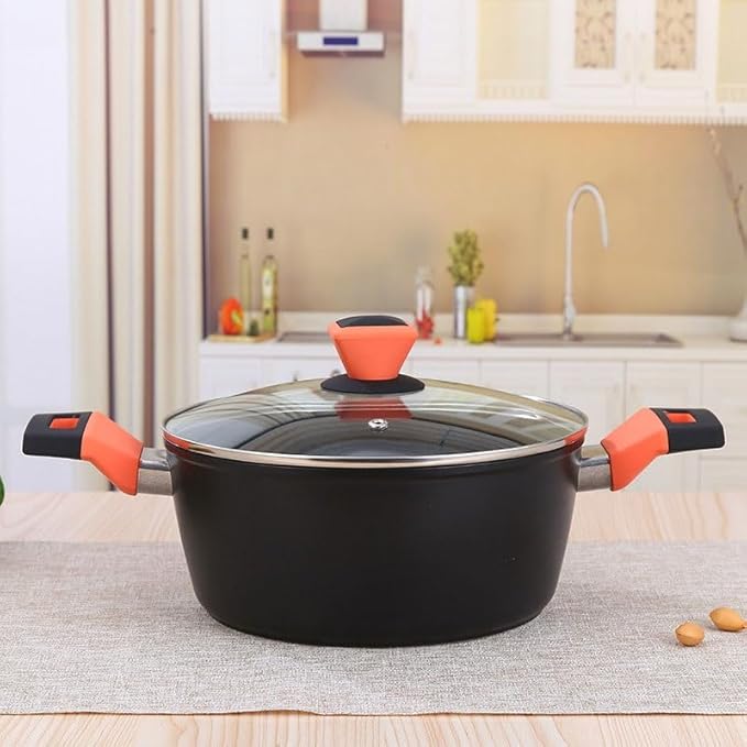Easy to clean 5Piece Non Stick Aluminum Cookware Set for Home Kitchens Compatible with Various Oven Types Kitchen
