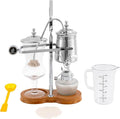 DYRABREST Siphon Syphon Coffee Maker 5-Cup Coffee Syphon Tabletop Siphon (Syphon) Coffee Maker Borosilicate Tabletop Vacuum Coffee Maker for Home Coffee Shops and Offices (Silver)