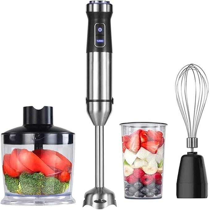 1100 Watt Multi-Speed Immersion Hand Blender 4-in-1 Multi-Purpose Handheld Blenderwith 500ml Food Grinder 800ml Container Egg Whisk Smoothies Sauces and Soups - Multi-Purpose