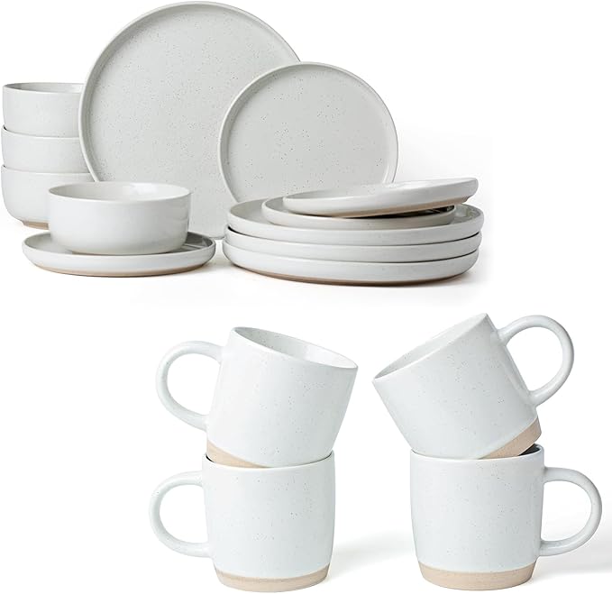 Famiware Milkyway Dinnerware Sets 16 Piece Dish Set White