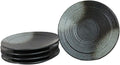 Ebros Gift Artistic Charcoal Grey Tone Hakumu Porcelain Collection Dinnerware Serveware Kitchenware Set Asian Japanese Restaurant Supply (Pack Of 5 Large Round Dinner Plates 10 D)