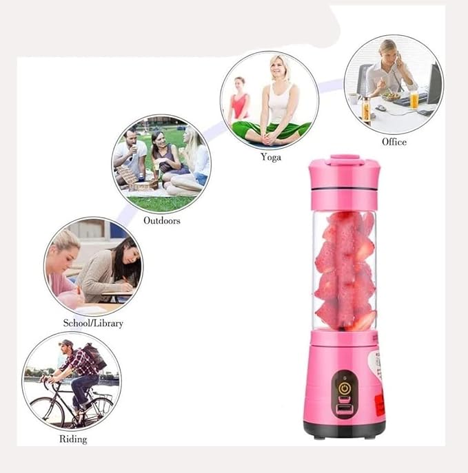 Portable Blender for Shakes and Smoothies Personal Size Blender with USB Rechargeable Mini Portable Blender Cup for Travel Sports Kitchen Gym (Color : Blue)