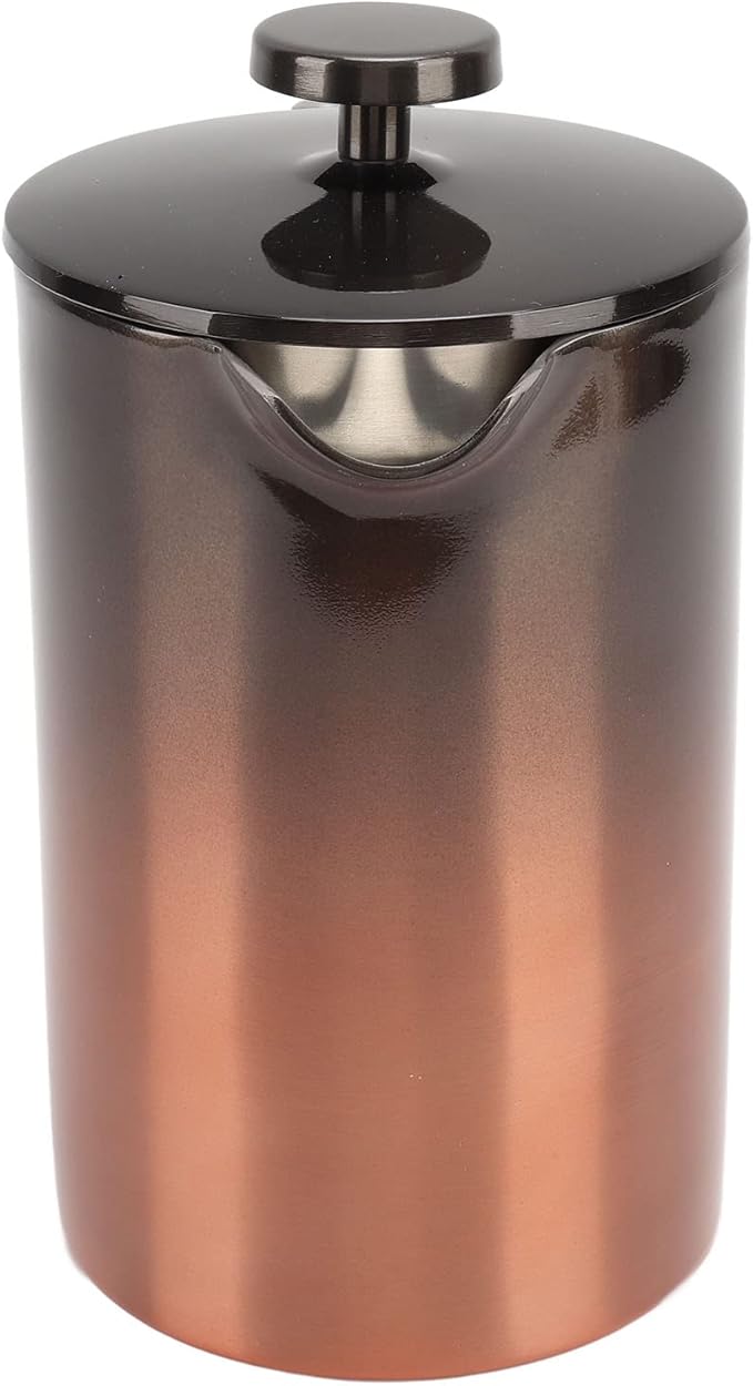 HarmonyBliss French Press Coffee Maker Stainless Steel Double Wall Construction Portable for Camping and Outdoor Travel (800ml)