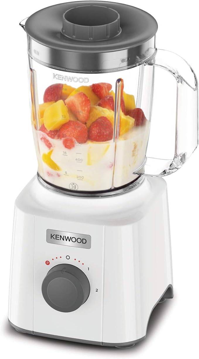 Kenwood BLP31.A0WH Blender 1.6 L Krug Steel Blades 2 Speeds and Pulse Non-Slip Feet Equipped with Practical Handle Power 350 W Plastic White and Grey