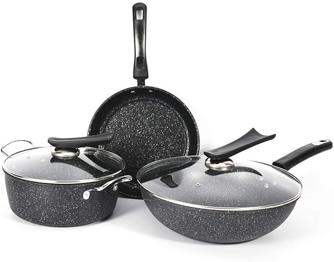Pot Set Non-Stick Cookware Set for Professional Pans and Pans Including Cookers Cookware Cooking Set(A)