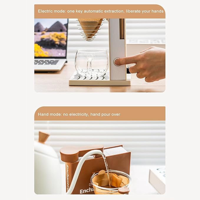Foldable Pour Over Coffee Machine Electric Detachable Drip Coffee Maker with Stable Heating System for Home Travel Office 7 Holes Book Shaped Brewer for Flavorful Extraction