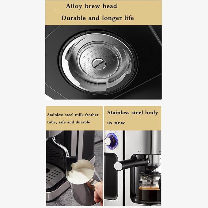 Machine Semi-Automatic Coffee Machine Italian steam and Milk frother 5bar Extraction Pressure Suitable for Cappuccino